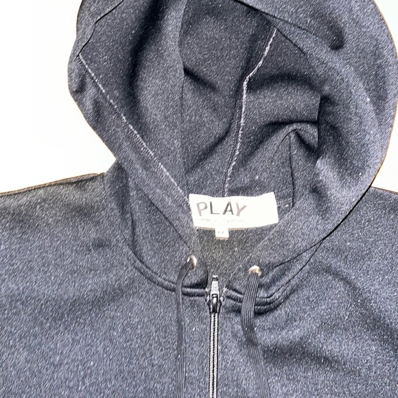 COMME DES GARCONS CDG PLAY BLACK HEART FULL ZIP BACK PRINT HOODIE SIZE XXL - Picture 5 of 9